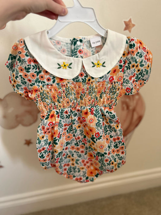 Orange and Green Romper