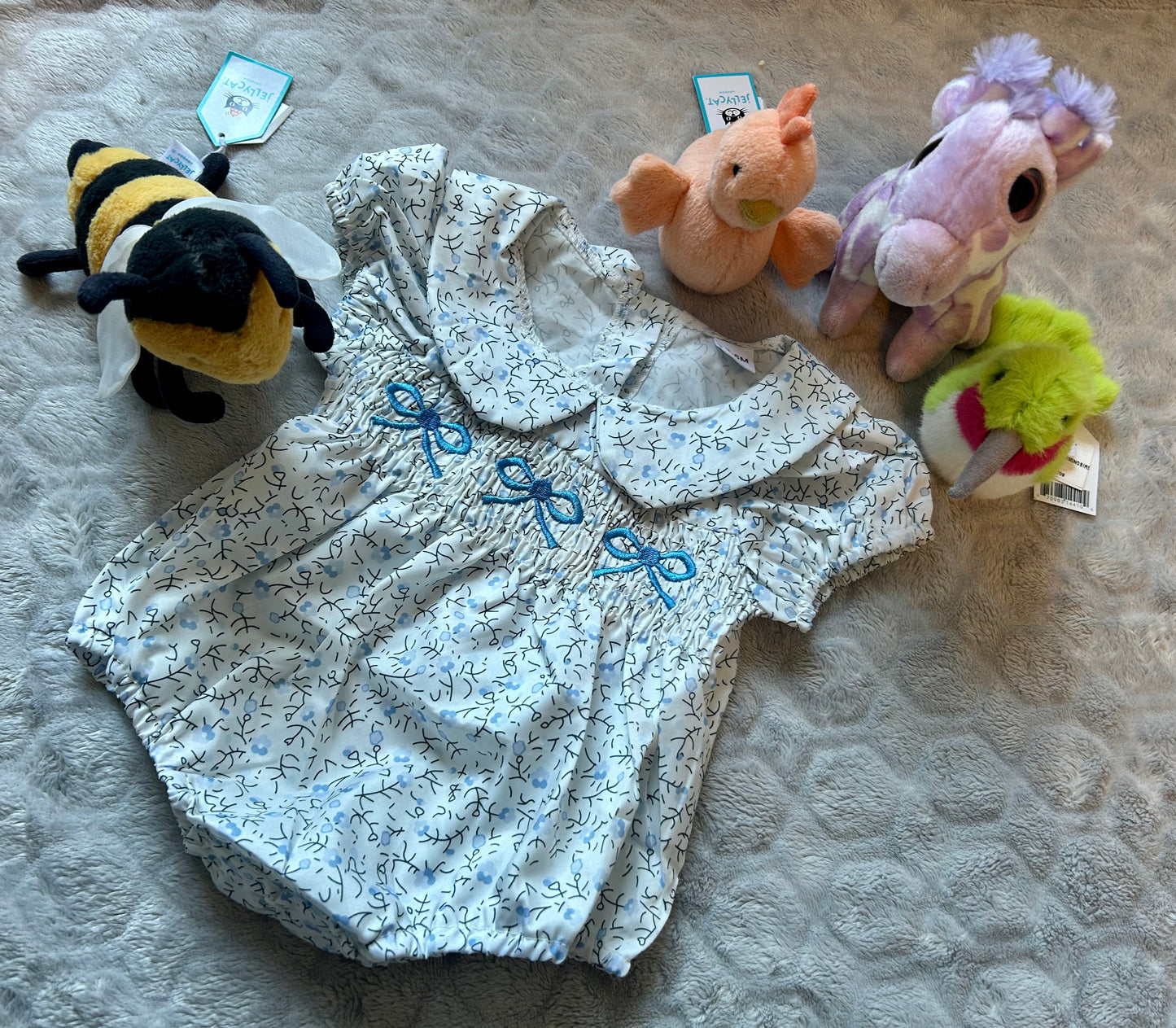 Blue Bow Romper