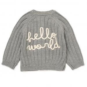‘Hello World’ grey cardigan