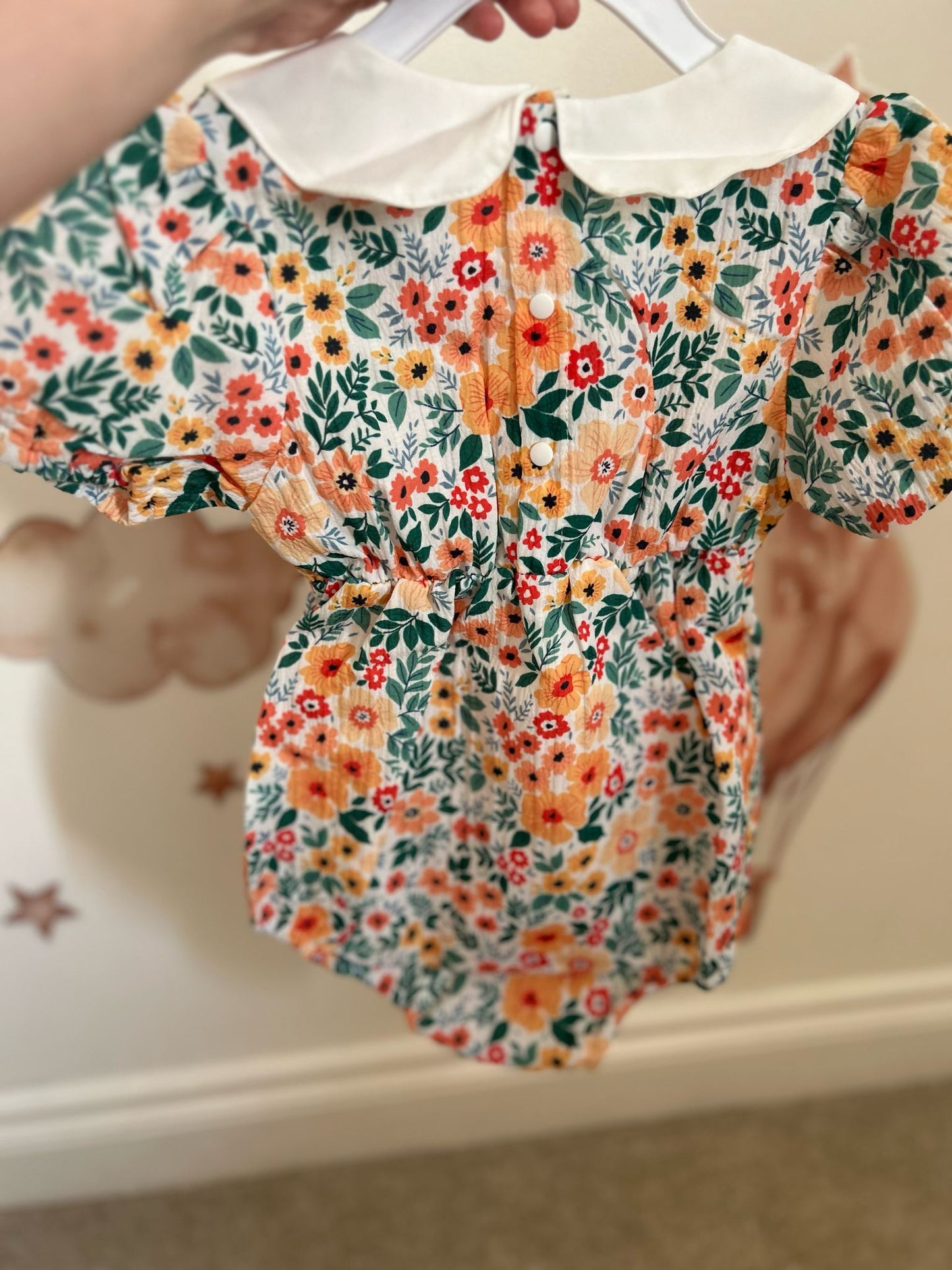 Orange and Green Romper