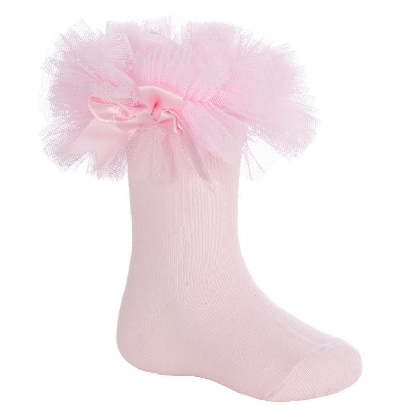 Tulle edge socks