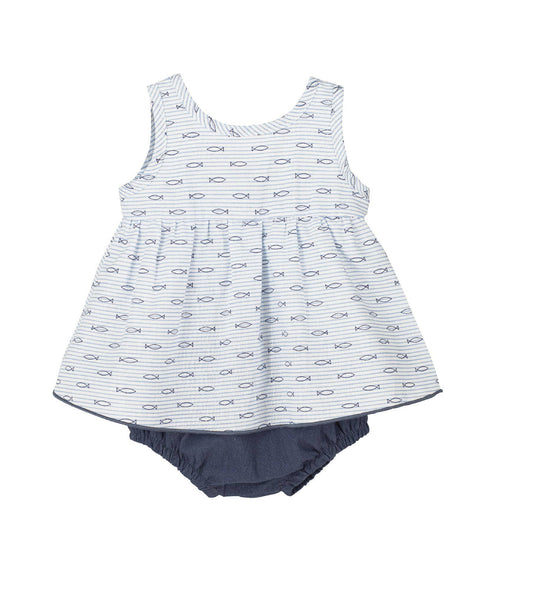 Alsine baby girl dress with matching bloomers