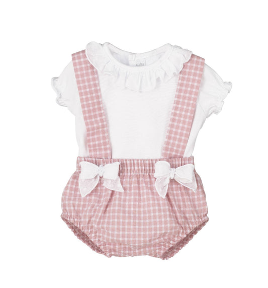 Pink and white bow set